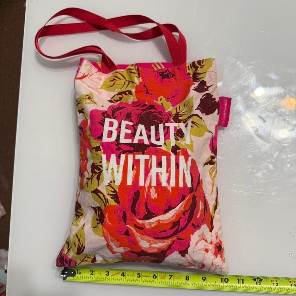 Margot Elena "Beauty Within"‎ Floral Mini Tote Bag • Pink Graphic Gift Bag
